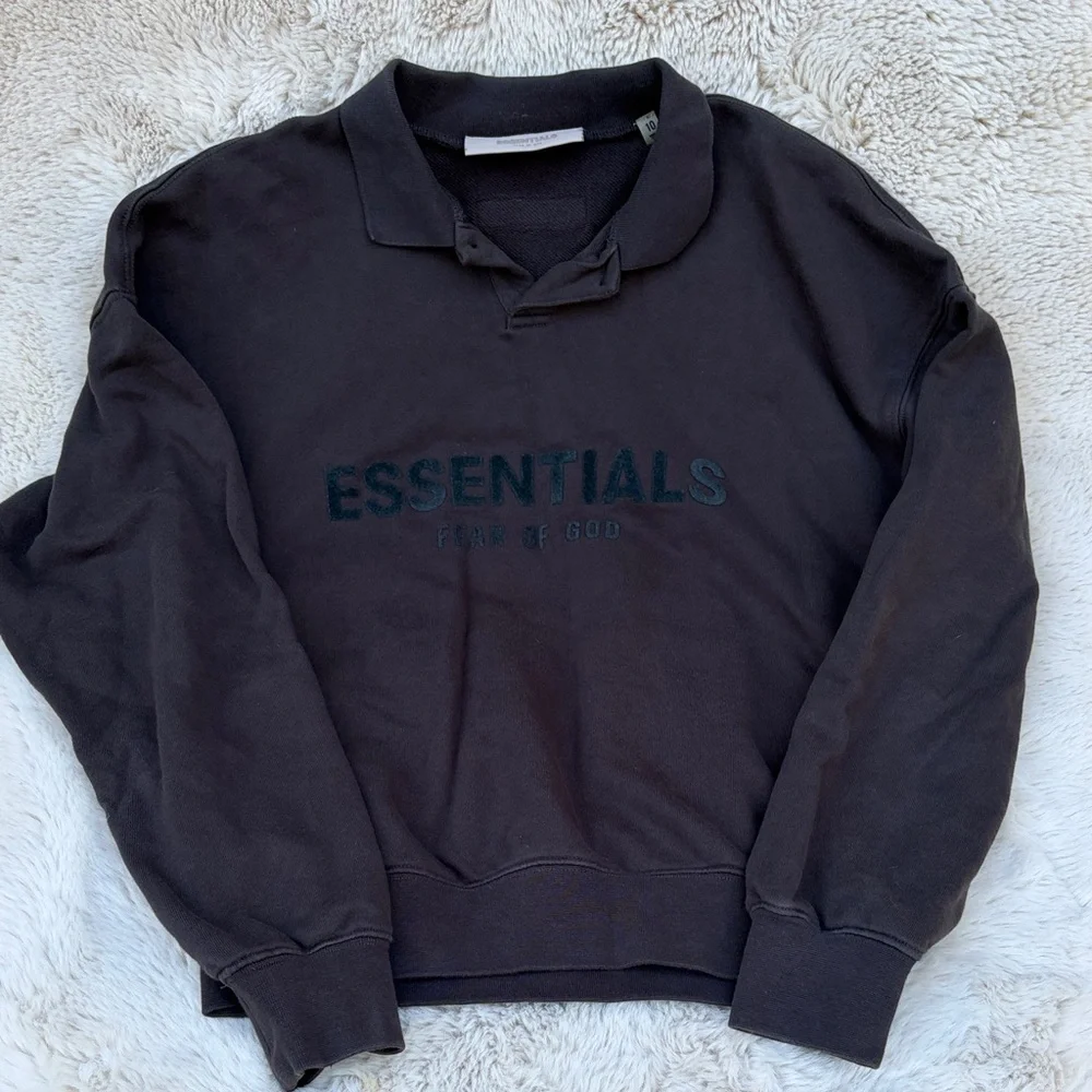 Fear of God Essentials Kids Black Crewneck Sweatshirt